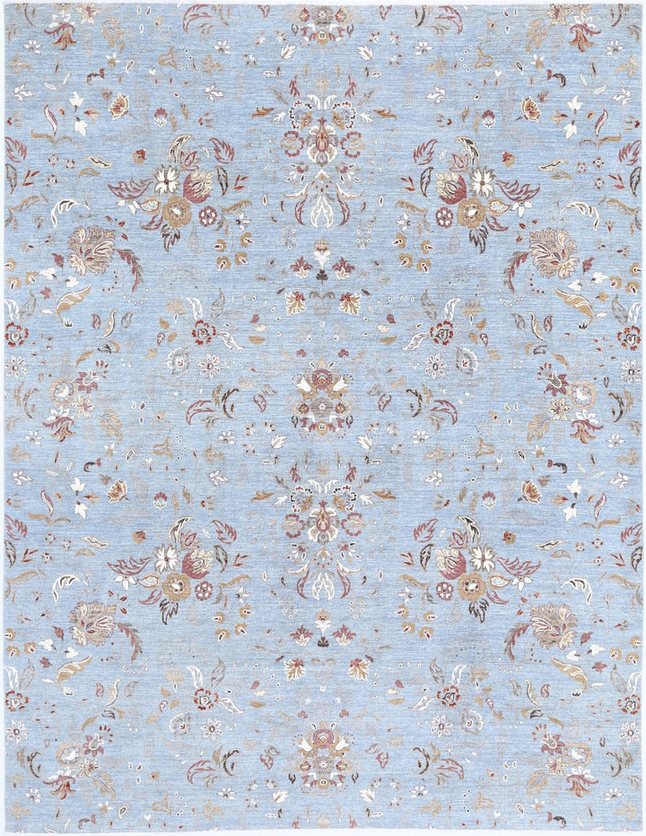 Afghan Tabriz Rug 8' 11" x 11' 7" Hand-Knotted | No. AT24854