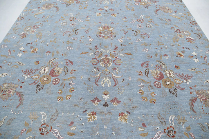 Afghan Tabriz Rug 8' 11" x 11' 7" Hand-Knotted | No. AT24854