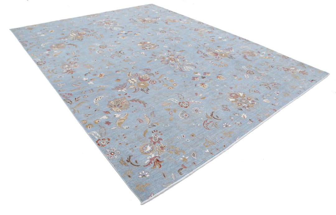 Afghan Tabriz Rug 8' 11" x 11' 7" Hand-Knotted | No. AT24854