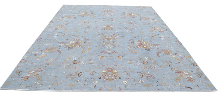 Afghan Tabriz Rug 8' 11" x 11' 7" Hand-Knotted | No. AT24854