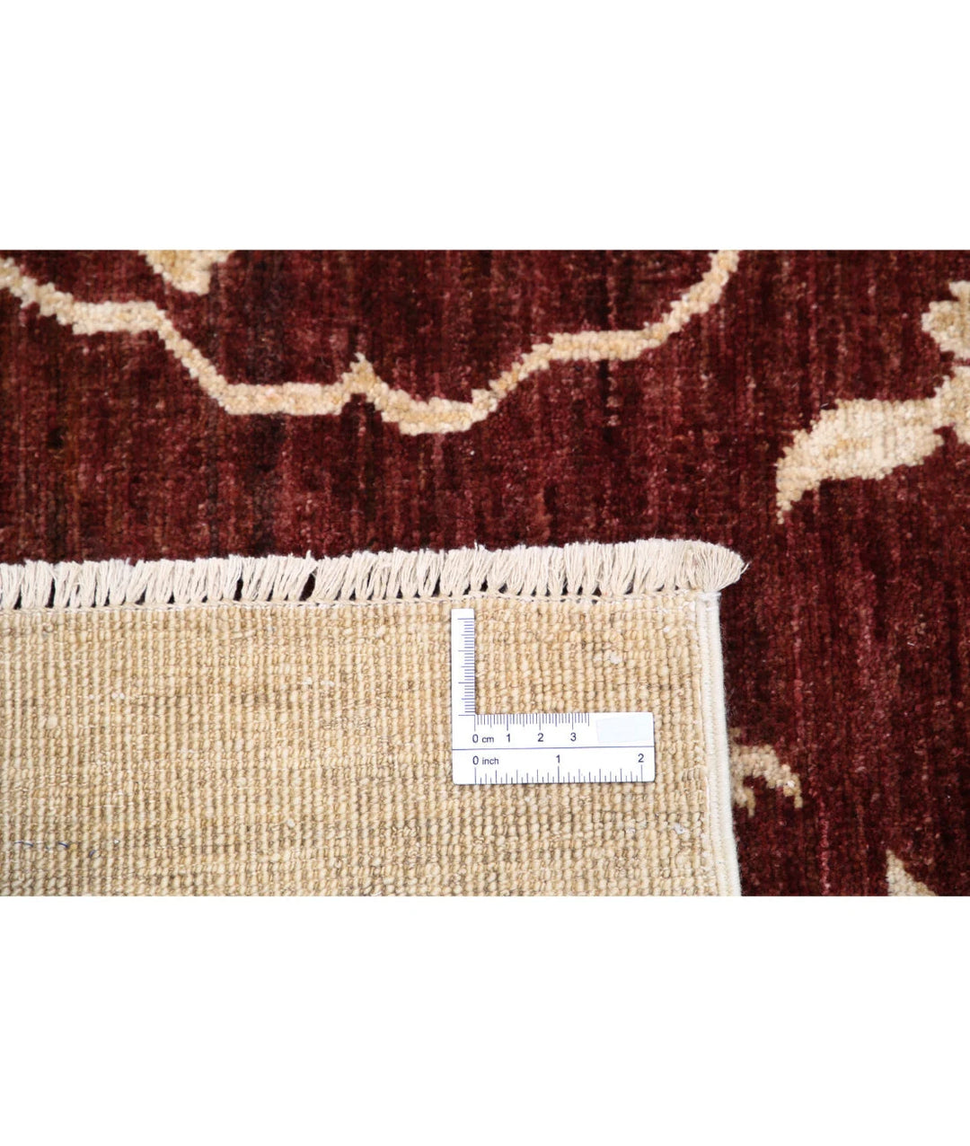 Beige Afghan Modcar Rug 6' 8" x 9' 7" Hand-Knotted | No. AT24859