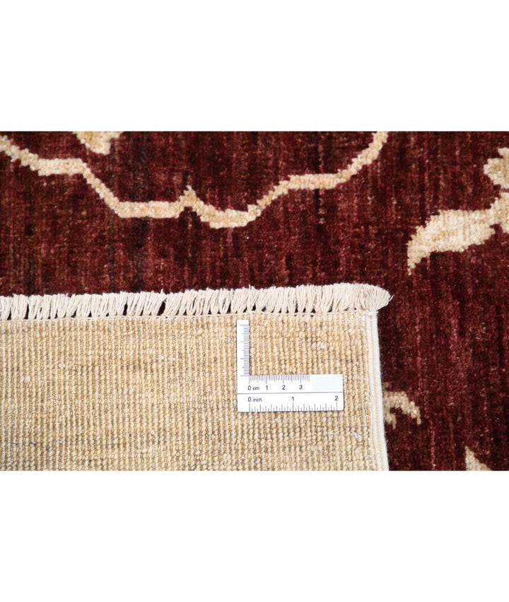 Beige Afghan Modcar Rug 6' 8" x 9' 7" Hand-Knotted | No. AT24859