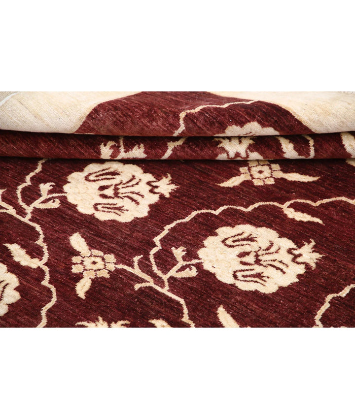 Beige Afghan Modcar Rug 6' 8" x 9' 7" Hand-Knotted | No. AT24859