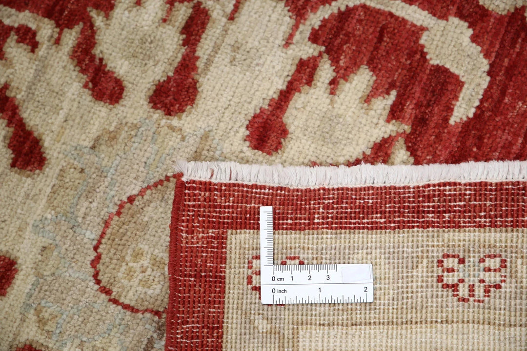 Red Afghan Oriental Rug 5' 5" x 8' 6" Hand-Knotted | No. AT24890
