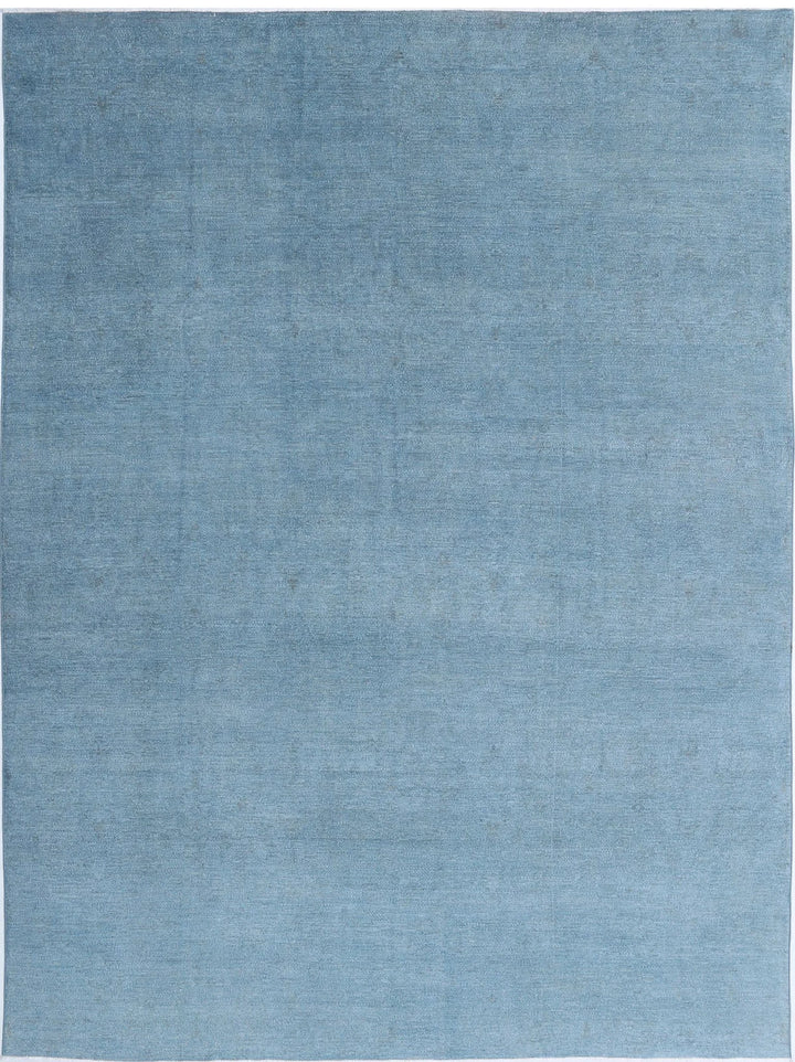 Blue Afghan Overdye Rug 8' 9" x 11' 9" Hand-Knotted | No. AT24902