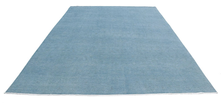 Blue Afghan Overdye Rug 8' 9" x 11' 9" Hand-Knotted | No. AT24902