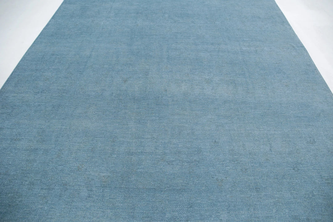 Blue Afghan Overdye Rug 8' 9" x 11' 9" Hand-Knotted | No. AT24902