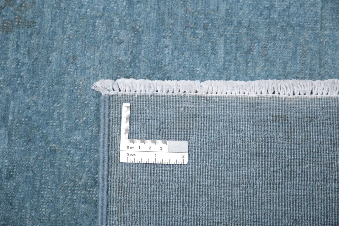 Blue Afghan Overdye Rug 8' 9" x 11' 9" Hand-Knotted | No. AT24902