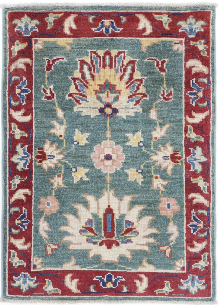 Afghan Ziegler Rug 2' 1" x 2' 11" Hand-Knotted | No. AT24919