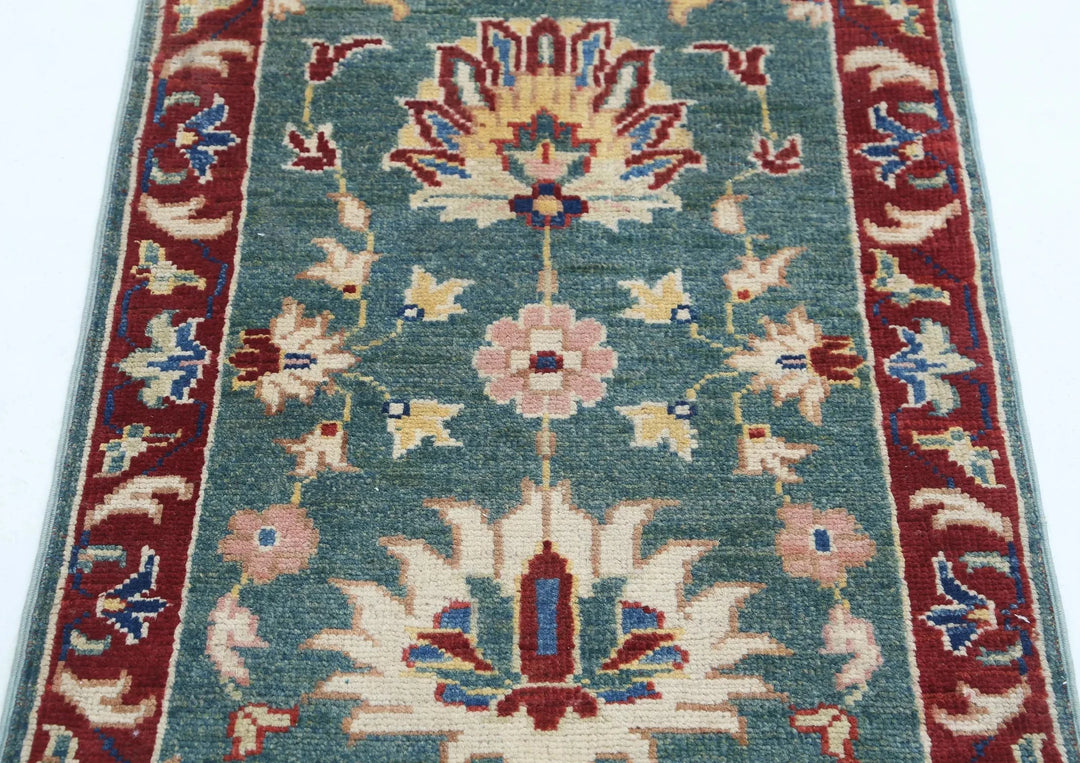 Afghan Ziegler Rug 2' 1" x 2' 11" Hand-Knotted | No. AT24919