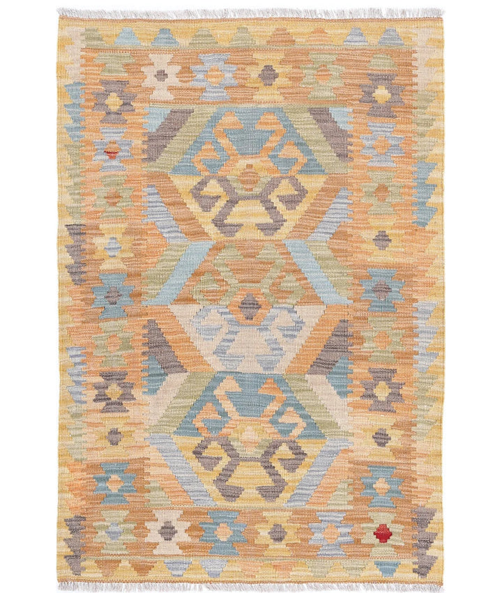 Afghan Maimana Kilim Rug 2' 8" x 3' 11" Hand-Woven | No. AT24936