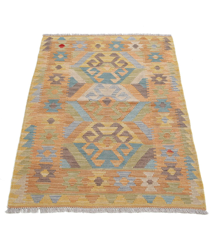 Afghan Maimana Kilim Rug 2' 8" x 3' 11" Hand-Woven | No. AT24936