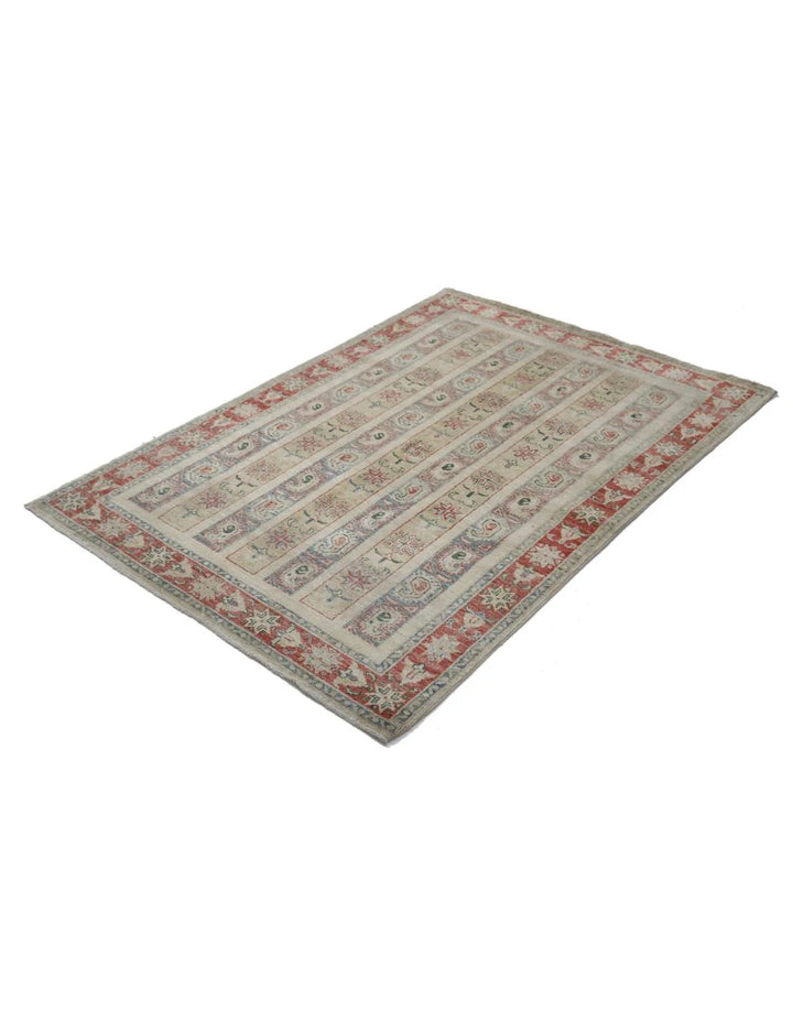 Afghan Shaal Rug 4' 2" x 5' 9" Hand-Knotted | No. AT25059