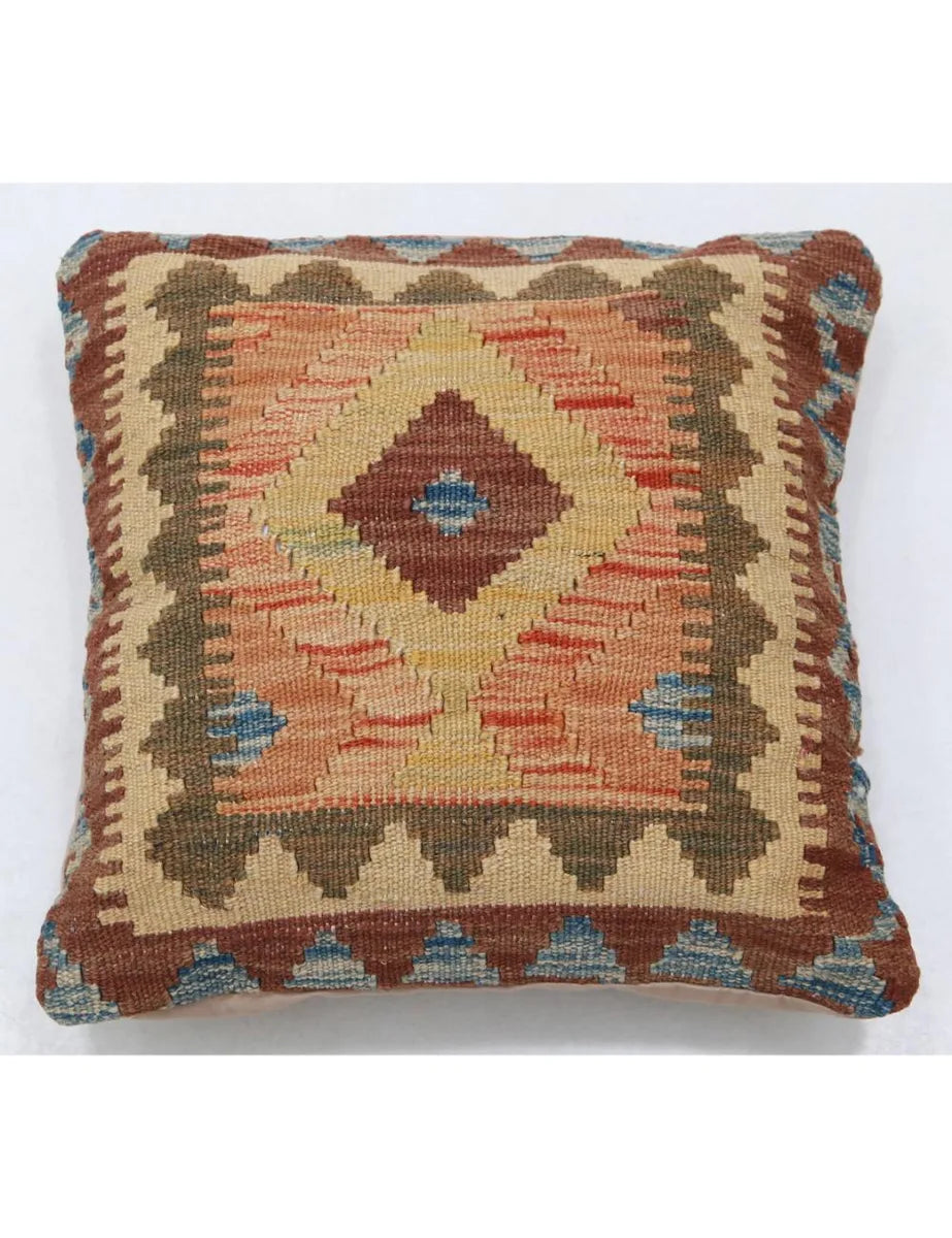 Afghan Tribal Pillow 1' 5" x 1' 5" Hand-Woven | No. AT25074