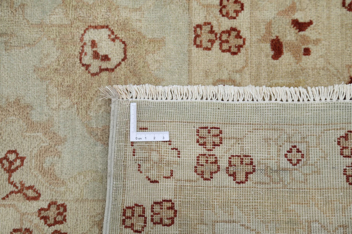 Beige Indian Ziegler Rug 8' 9" x 12' 0" Hand-Knotted | No. AT25100