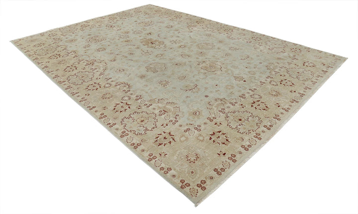 Beige Indian Ziegler Rug 8' 9" x 12' 0" Hand-Knotted | No. AT25100