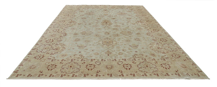 Beige Indian Ziegler Rug 8' 9" x 12' 0" Hand-Knotted | No. AT25100