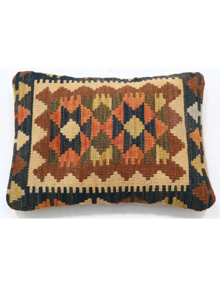 Afghan Tribal Pillow 1' 0" x 1' 5" Hand-Woven | No. AT25224