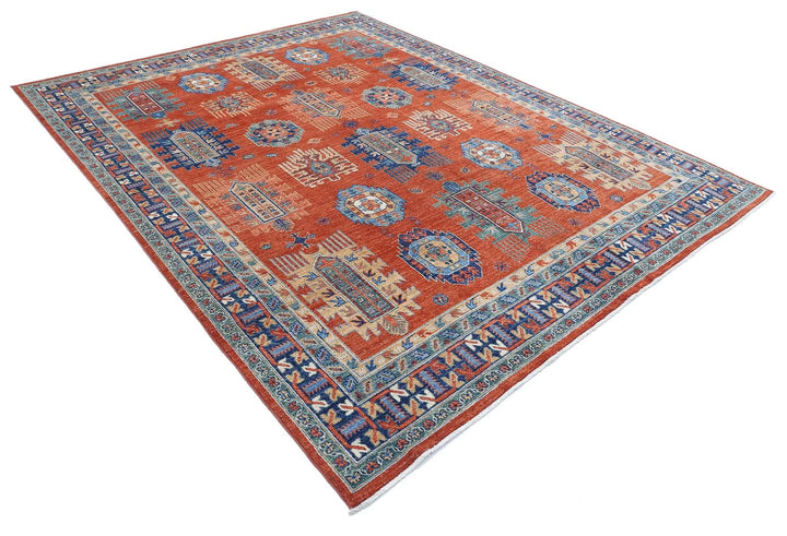 Afghan Humna Rug 7' 8" x 9' 7" Hand-Knotted | No. AT25283