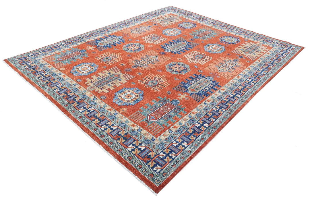 Afghan Humna Rug 7' 8" x 9' 7" Hand-Knotted | No. AT25283