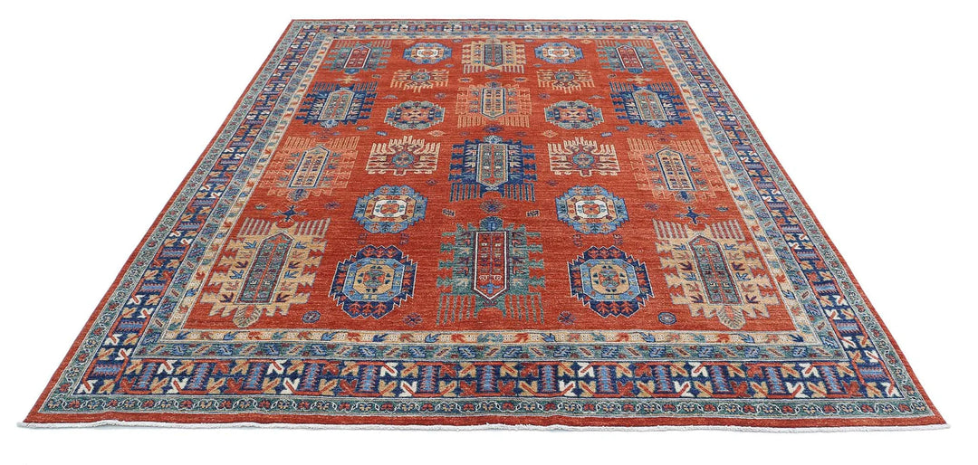 Afghan Humna Rug 7' 8" x 9' 7" Hand-Knotted | No. AT25283