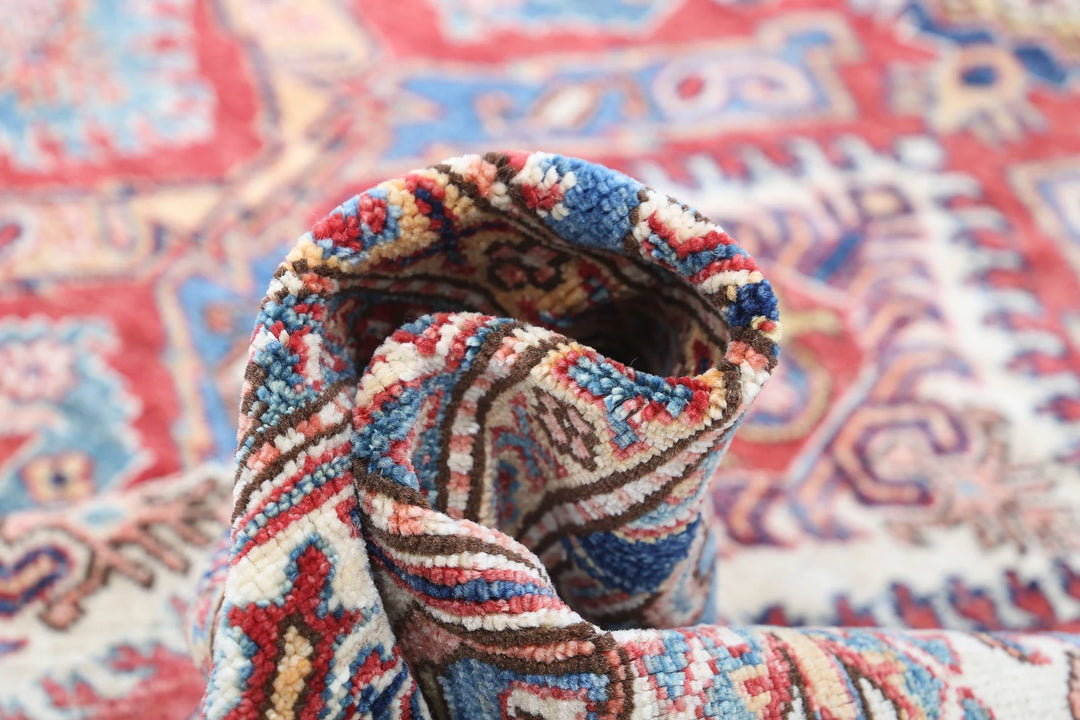 Afghan Royal Kazak Rug 5' 9" x 7' 11" Hand-Knotted | No. AT25291