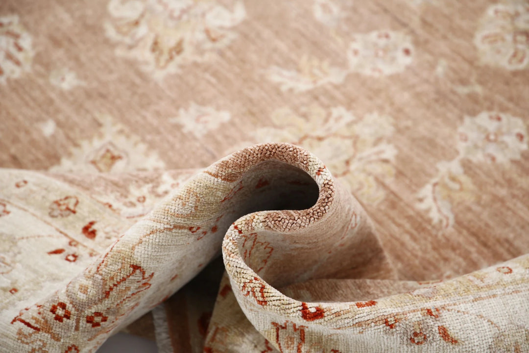 Brown Afghan Ziegler Rug 6' 3" x 8' 3" Hand-Knotted | No. AT25493