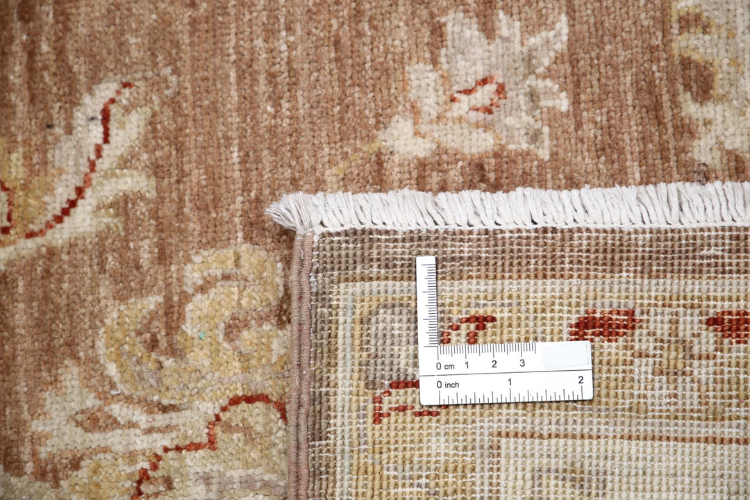 Brown Afghan Ziegler Rug 6' 3" x 8' 3" Hand-Knotted | No. AT25493