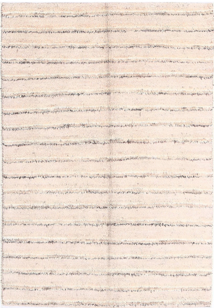 Brown Afghan Tribal Rug 4' 2" x 6' 0" Hand-Knotted | No. AT25532
