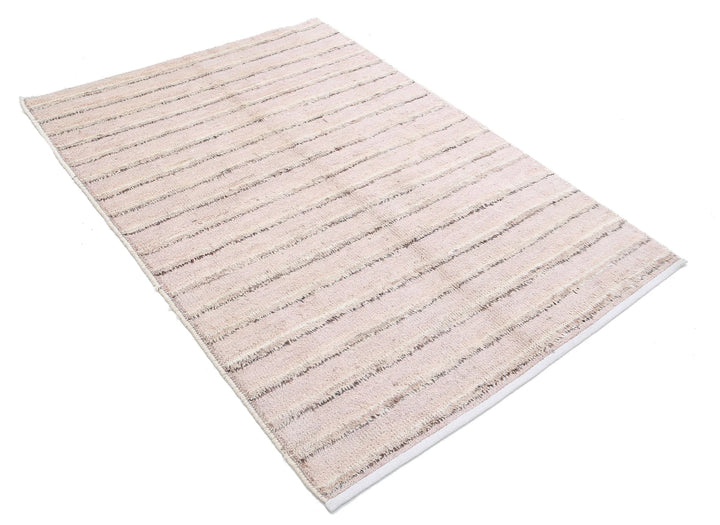 Brown Afghan Tribal Rug 4' 2" x 6' 0" Hand-Knotted | No. AT25532