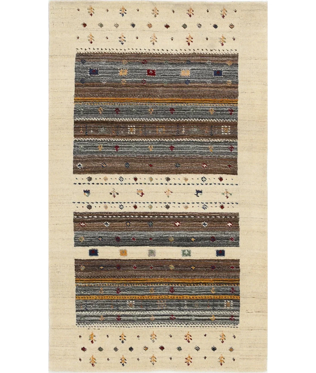 Ivory Indian Lori Rug 3' 0" x 5' 2" Hand-Knotted | No. AT255773
