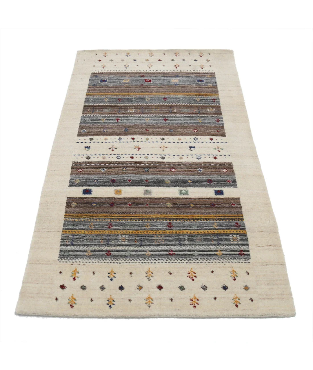Ivory Indian Lori Rug 3' 0" x 5' 2" Hand-Knotted | No. AT255773