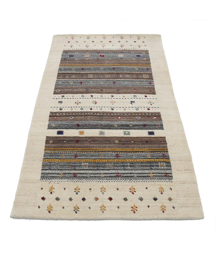 Ivory Indian Lori Rug 3' 0" x 5' 2" Hand-Knotted | No. AT255773