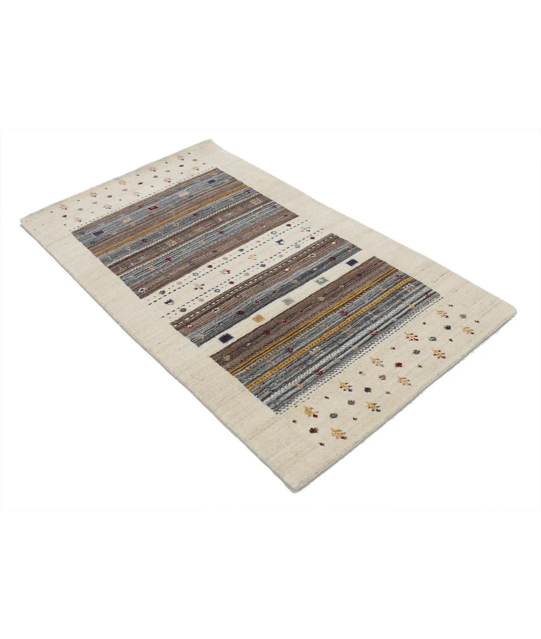 Ivory Indian Lori Rug 3' 0" x 5' 2" Hand-Knotted | No. AT255773