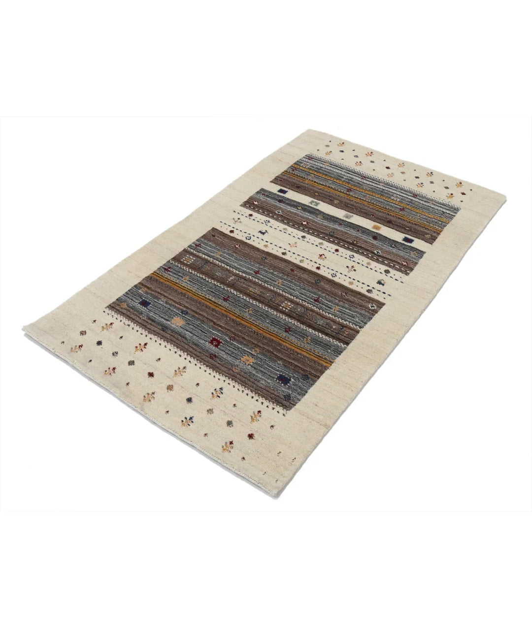Ivory Indian Lori Rug 3' 0" x 5' 2" Hand-Knotted | No. AT255773