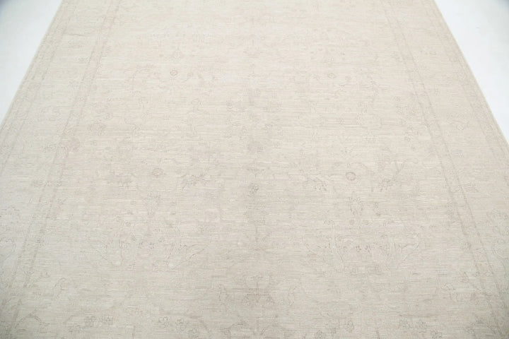 Ivory Afghan Serenity Rug 7' 10" x 9' 9" Hand-Knotted | No. AT25612