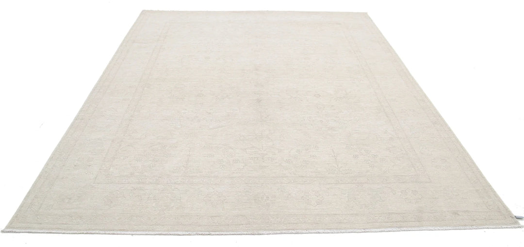 Ivory Afghan Serenity Rug 7' 10" x 9' 9" Hand-Knotted | No. AT25612