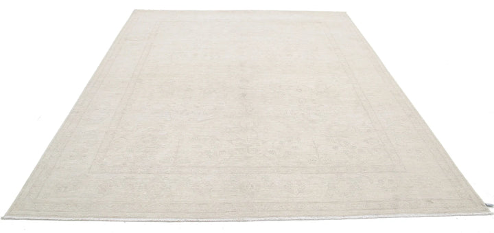Ivory Afghan Serenity Rug 7' 10" x 9' 9" Hand-Knotted | No. AT25612
