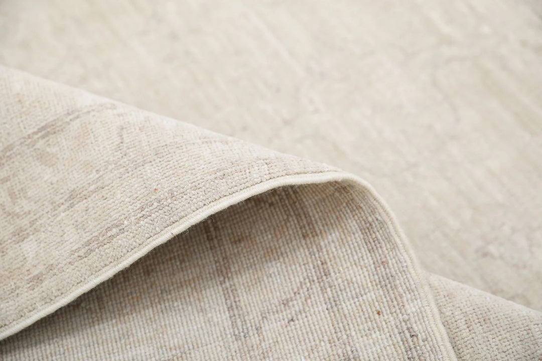 Ivory Afghan Serenity Rug 7' 10" x 9' 9" Hand-Knotted | No. AT25612