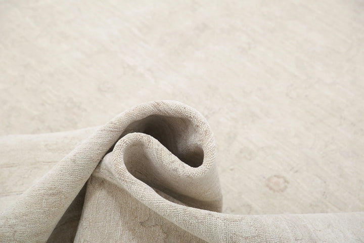 Ivory Afghan Serenity Rug 7' 10" x 9' 9" Hand-Knotted | No. AT25612