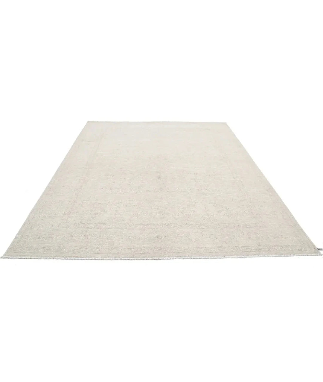 Ivory Afghan Serenity Rug 7' 10" x 9' 9" Hand-Knotted | No. AT25612
