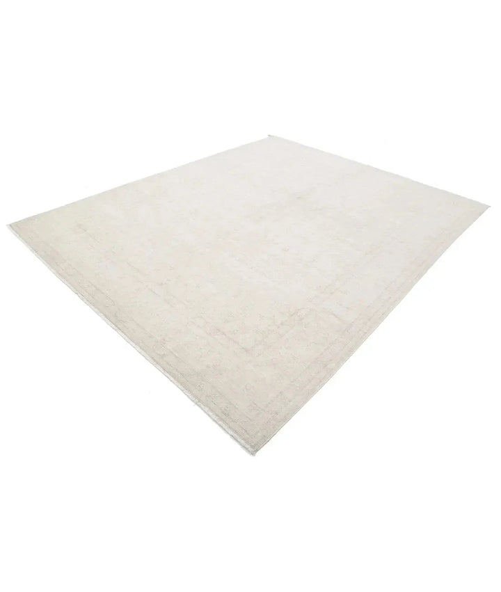 Ivory Afghan Serenity Rug 7' 10" x 9' 9" Hand-Knotted | No. AT25612