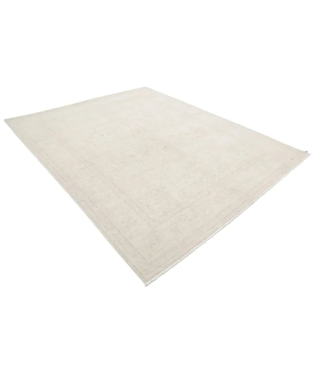 Ivory Afghan Serenity Rug 7' 10" x 9' 9" Hand-Knotted | No. AT25612