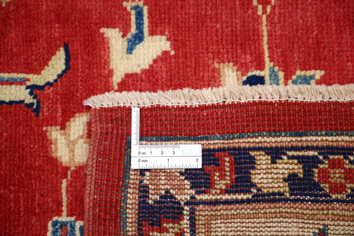 Red Afghan Ziegler Rug 6' 6" x 9' 8" Hand-Knotted | No. AT25758