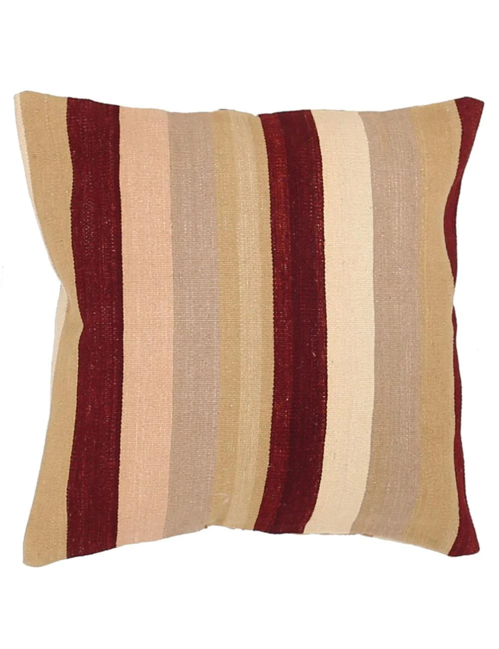 Afghan Modern Stripe Pillow 2' 5" x 2' 5" Hand-Woven | No. AT25765