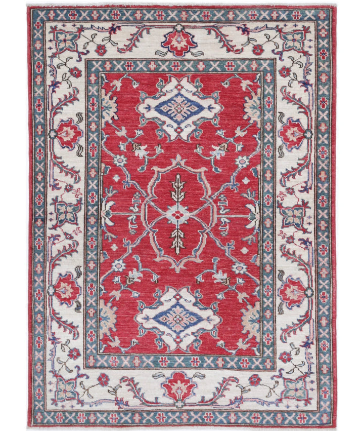 Afghan Ziegler Rug 3' 4" x 4' 8" Hand-Knotted | No. AT25832