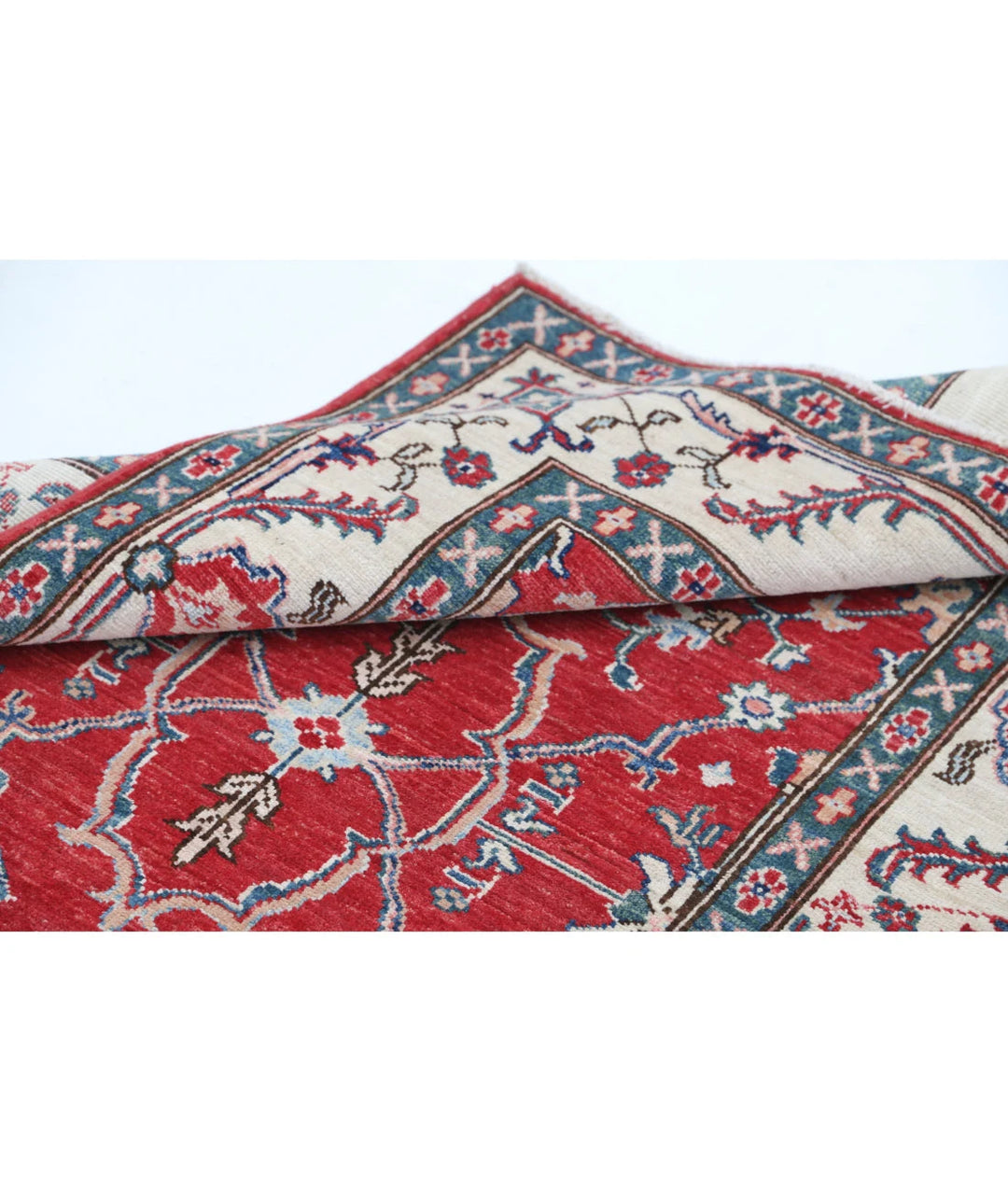 Afghan Ziegler Rug 3' 4" x 4' 8" Hand-Knotted | No. AT25832