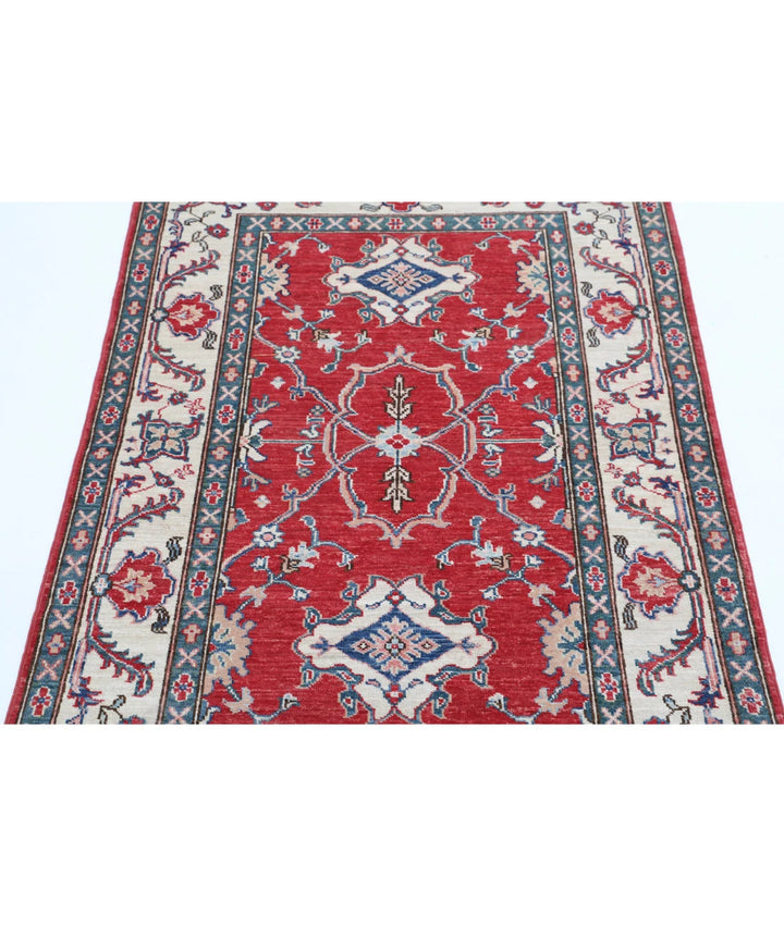 Afghan Ziegler Rug 3' 4" x 4' 8" Hand-Knotted | No. AT25832