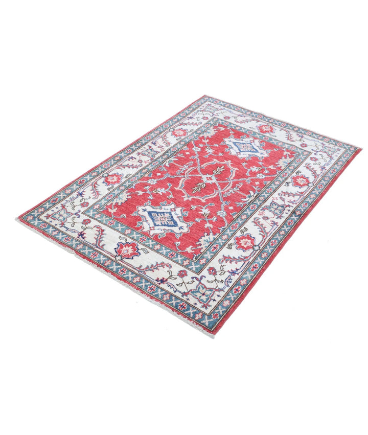 Afghan Ziegler Rug 3' 4" x 4' 8" Hand-Knotted | No. AT25832