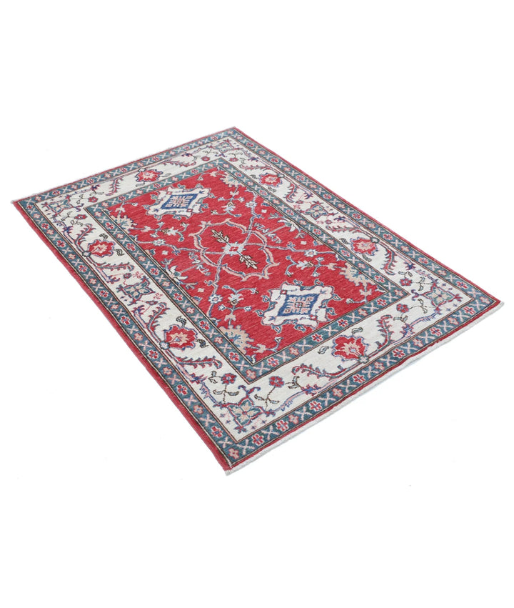 Afghan Ziegler Rug 3' 4" x 4' 8" Hand-Knotted | No. AT25832